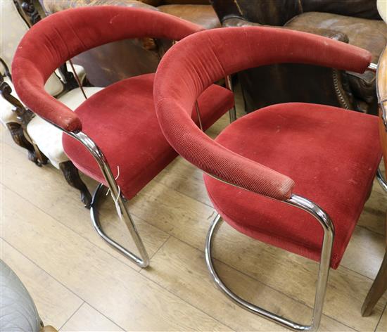 A pair of chrome tub chairs - Anton Lorenz for Thonet